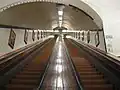 Hölzerne Rolltreppe