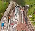 Installationsplatz der Tunnel­bohr­maschine am Bözbergtunnel