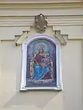 Mosaik an der Fassade der Kirche