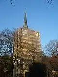Turm während der Sanierung im Januar 2014