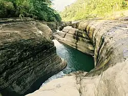 Fluss Shimankeng (23.601338888889120.66703888889) im Wannian-Canyon (萬年峽谷)