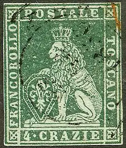 Gekrönt auf einer Briefmarke