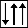 Fahrstreifentafel; Darstellung mit Gegenverkehr