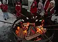 Stockbrot backen im Winter