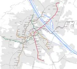 Maßstabsgetreue Darstellung der Wiener U-Bahn