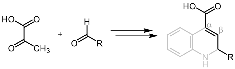 Grundlegende Übersichtsreaktion der Doebner-Reaktion