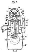 Doppelkolbenmotor - Patentzeichnung von Arnold Zoller (1931)