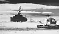 Mit einem Bell HUL-1-Hubschrauber, Antarktis, 1960