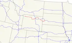 Karte des U.S. Highways 16