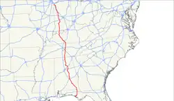 Karte des U.S. Highways 231