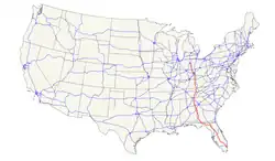 Karte des U.S. Highways 27