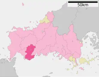 Lage Ubes in der Präfektur
