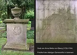 Das Grab Oberg Beispiel für ein Grab des 18.&nbsp;Jahrhunderts