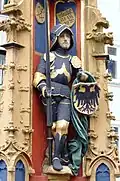 Kopie eines der Ritter am Fischkastenbrunnen in Ulm, 1482