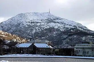 Ulriken, gesehen vom kleinen Lungegårdsvann