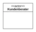 Ein Akteur als Rechteck mit dem Schlüsselwort (Stereotyp) actor