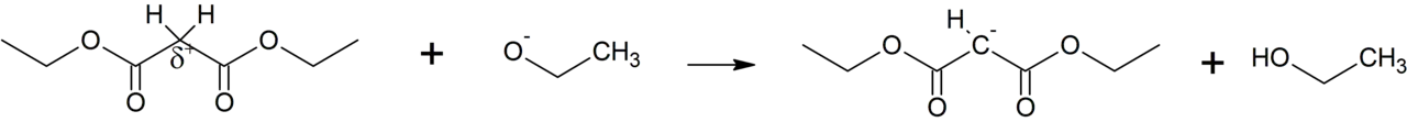 Umpolung der Methylengruppe von Malonsäurediethylester bei Umsetzung mit Ethanolat
