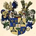 Freiherrliches Wappen (1653) im Baltischen Wappenbuch
