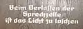 Beim Verlaſſen der Sprechʒelle iſt das Licht ʒu löſchen (Universität Tübingen)