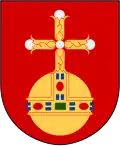 Uppsala und Uppland (S) – In Rot ein goldener Reichsapfel mit goldenem Kreuz