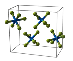 Elementarzelle des Plutoniumhexafluorids[2]