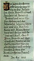 Urkunde der Grundsteinlegung