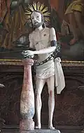 Kopie des Gegeißelten Heilands der Wieskirche am linken Seitenaltar