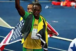 Weltmeister Usain Bolt nach seinem zweiten WM-Gold – Staffel-Gold sollte hier noch&nbsp;folgen