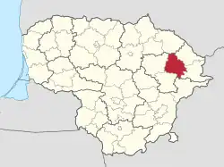 Lagekarte von Utenos rajono savivaldybė