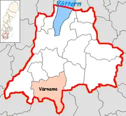 Lage der Gemeinde Värnamo
