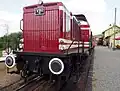 Bahnsteig mit Museumszug