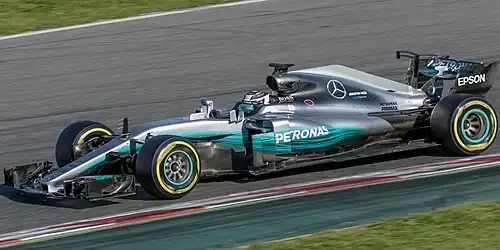 Bottas bei den Testfahrten in Barcelona in dem neuen W08 an Tag 4