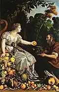 Juan van der Hamen y León, Pomona und Vertumnus 229 × 149&nbsp;cm, Öl auf Leinwand, 1626, Banco de España in Madrid