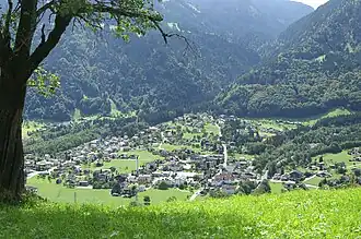 Vandans, Blick von der L94 Richtung Bartholomäberg
