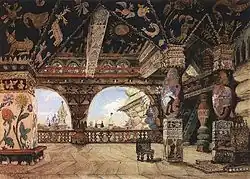 Der Palast des Zaren von Berendei. Bühnenbild für Rimski-Korsakows Oper Snegurotschka, 1885