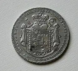 Rückseite mit Wappen Franz Ludwig von Erthal Bamberg 1795