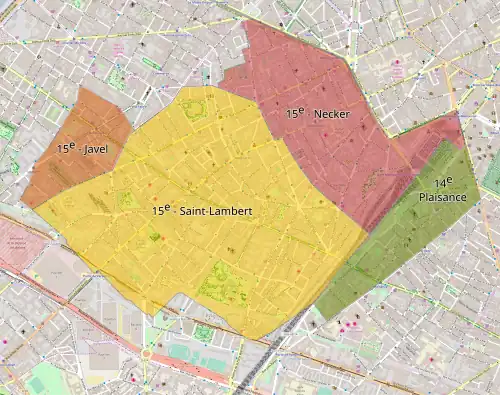 Aufteilung des Gemeindegebiets im Jahr 1859 zwischen den damaligen Arrondissement