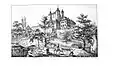 Ansicht von Schloss Vaumarcus 1843, David-Guillaume Huguenin, Hercule Nicolet, Auguste Thez