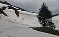 Pragelpass Ende Mai, kurz vor der Passhöhe von der Glarner Seite her