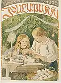 Mutter und Kind verpacken Weihnachtsgeschenke, 1909, Ateneum, Helsinki, Finnland