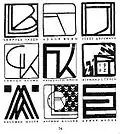 Aus dem Katalog der Beethovenausstellung mit stilisierten Künstlermonogrammen
