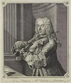 Veracini, Haltung auf dem Schlüsselbein, um 1700