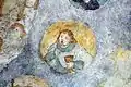 Apostel Johannes (Evangelist) mit dem Kelch. Er bekam Gift zu trinken, das in Form einer Schlange entwich.