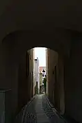 Blick vom Durchgang am Obermarkt in Richtung Langenstraße