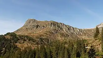 Blick von unterhalb des Stausee Kops