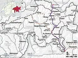 Wegverlauf Vorarlberg – Graubünden – Prov. Sondrio.