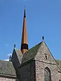 Ansicht von Südwesten mit Cortenstahl-Vierungsturm von 2016 (2024)