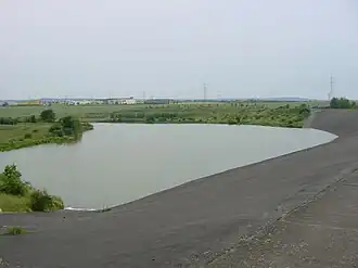 Stausee Vieselbach und Staudamm mit Asphaltbeton-Abdichtung