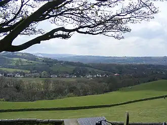 Blick auf Mellor von der Kirche aus