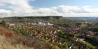 Die Kernberge (Bildmitte) oberhalb von Jena